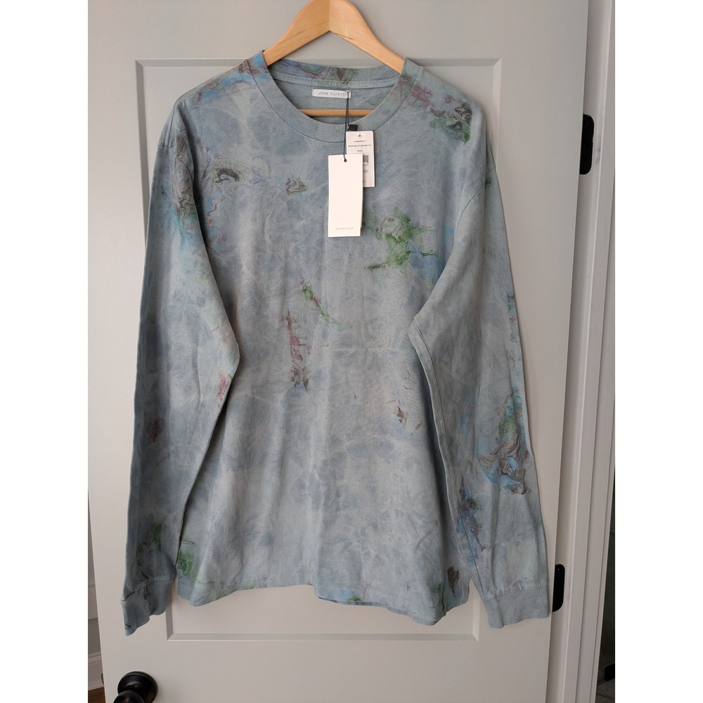 NWT John Elliott Marble Mix LS University Tee Shasta Tie Dye L/S‎ Mens Sz 4/XL